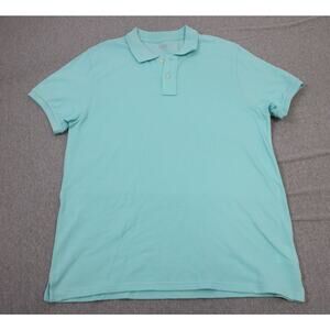 Old Navy Mens Polo Shirt Light Blue Cotton Short Sleeve Classic Fit Size L